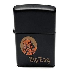 RARE Vintage Zippo – Zig Zag Man – Black Matte Orange Design – 1997 XIII MINT